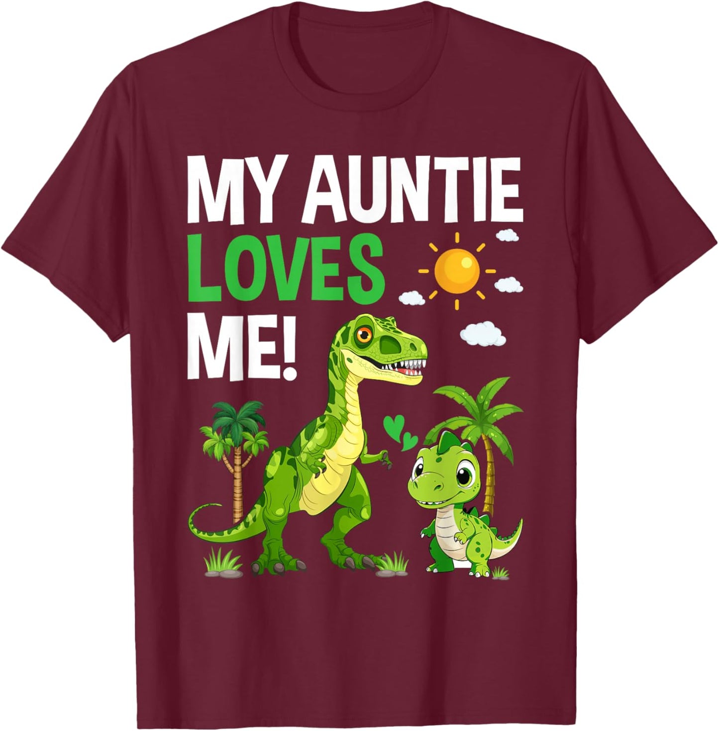 Kids My Auntie Loves Me Nephew from Aunt T-Shirt - T-Shirt | Maroon