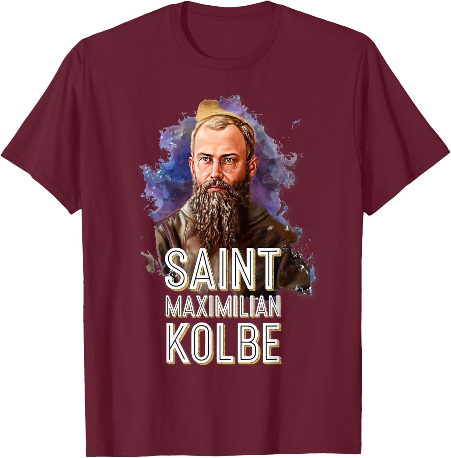 Militia of The Immaculata St. Maximilian Kolbe Catholic T-Shirt - T-Shirt | Maroon