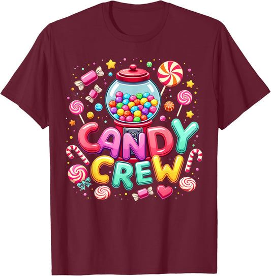 Candy Crew Candy Costume Men Women Kids Matching family T-Shirt - T-Shirt | Maroon