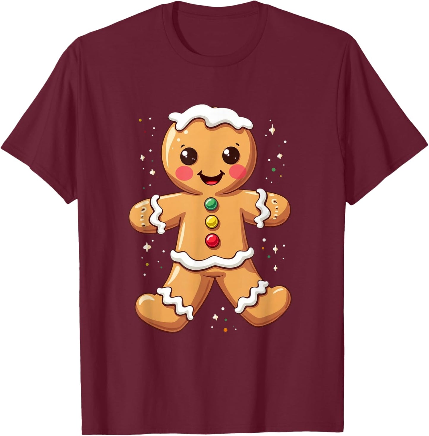 Gingerbread Holiday T-Shirt - T-Shirt | Maroon