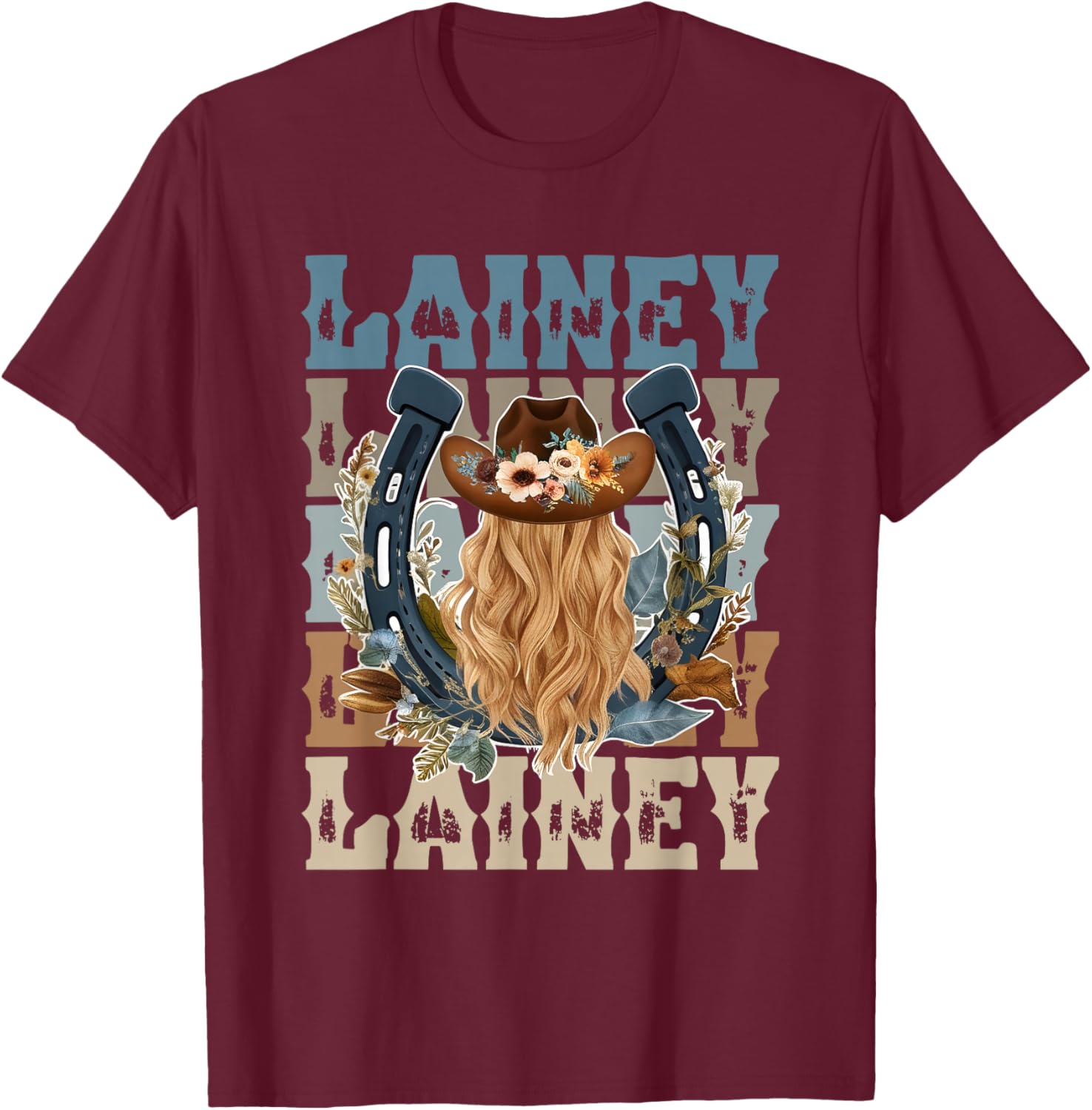 Vintage Cute Lainey Name Personalized Retro Classic T-Shirt - T-Shirt | Maroon