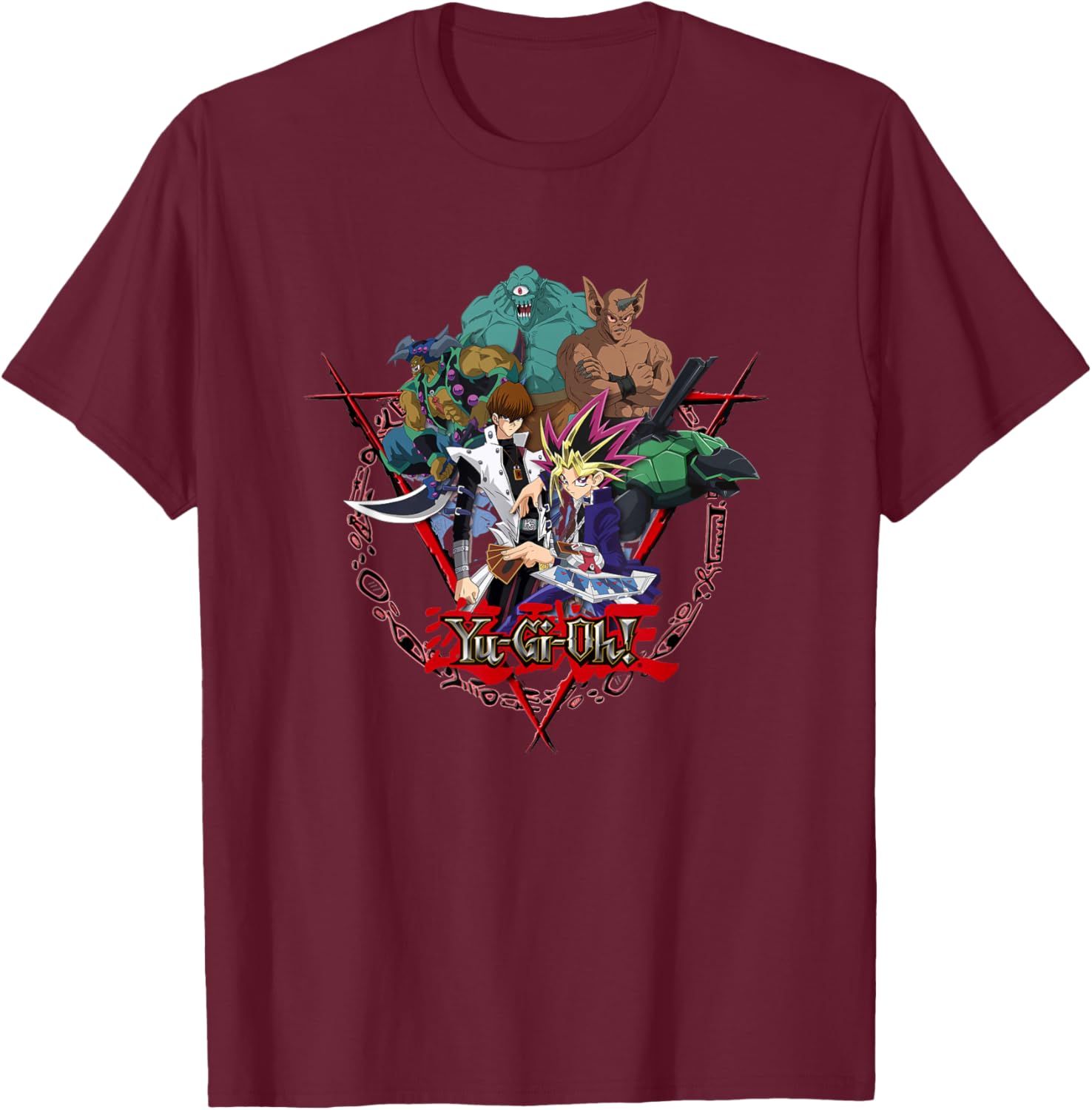 Yami Yugi & Kaiba Seto Logo PAPL606 T-Shirt - T-Shirt | Maroon