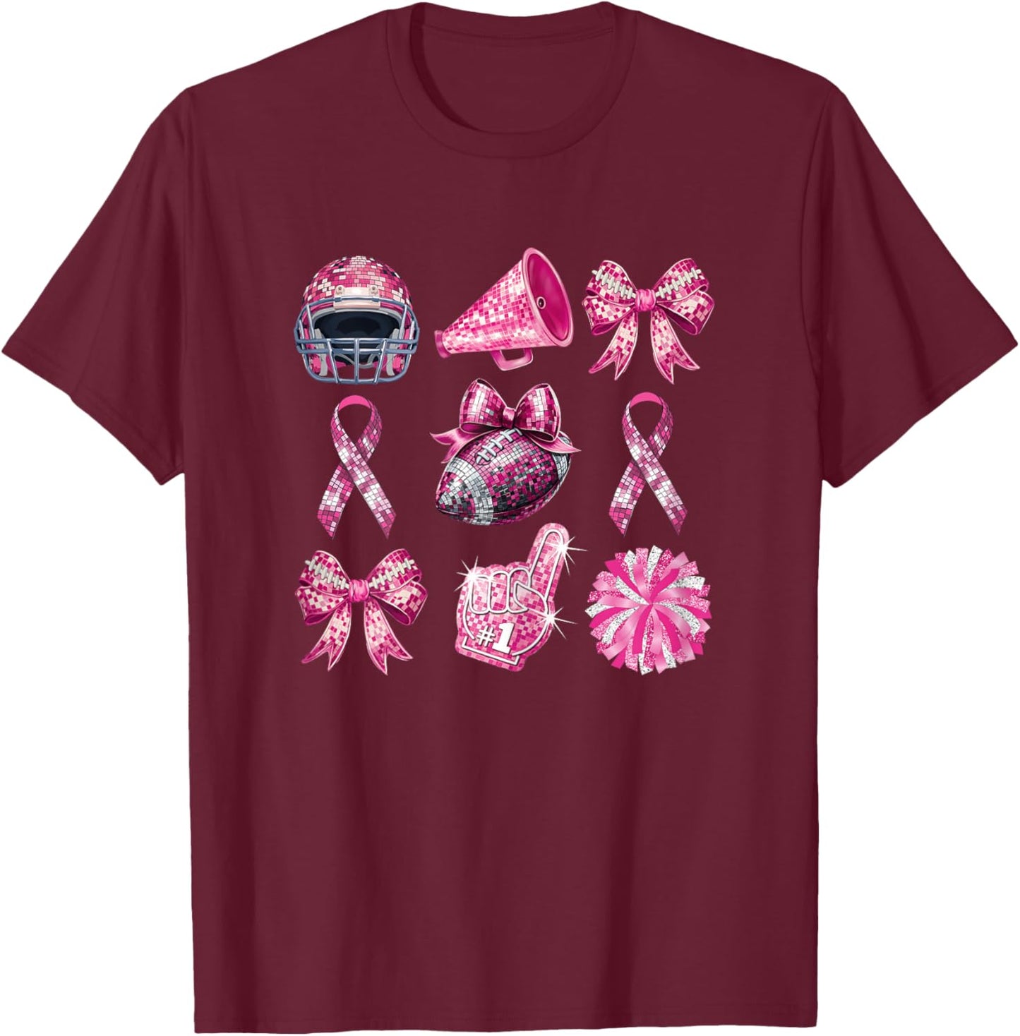 Funny Pink Out Tackle Breast Cancer Awareness For Mothers T-Shirt - T-Shirt | Maroon
