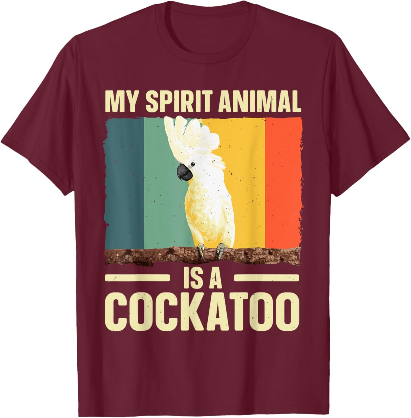 Cool Cockatoo Art Women Parrot Lovers Cockatoo Fan T-Shirt - T-Shirt | Maroon