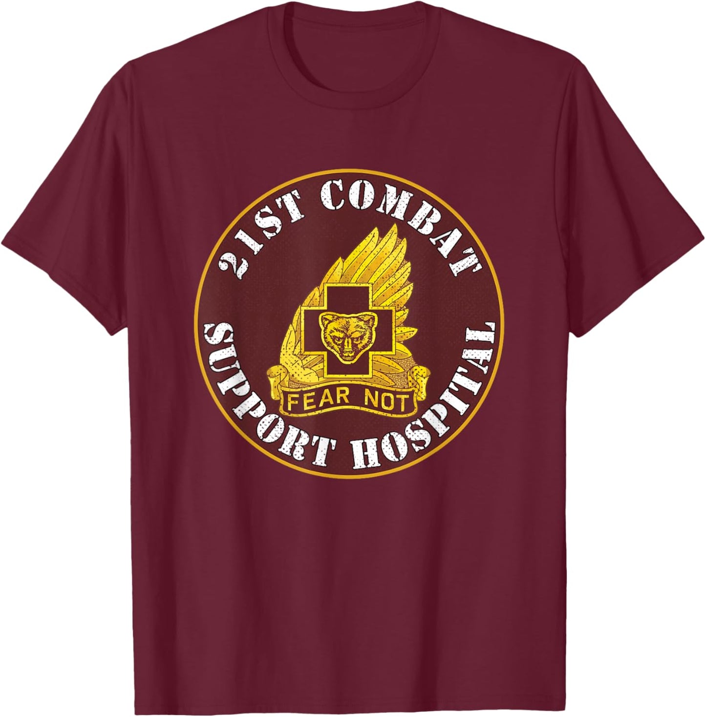 21st Combat Support Hospital Veterans Day Vintage Gifts T-Shirt - T-Shirt | Maroon