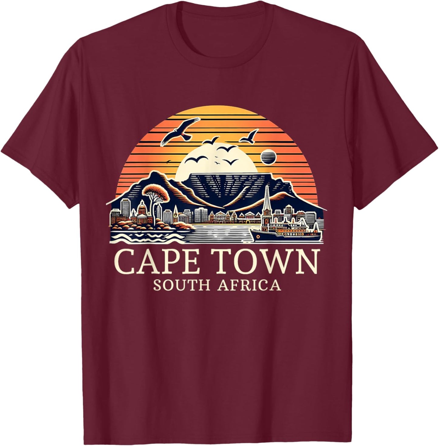 Cape Town South Africa City Souvenir Capital Memorabilia T-Shirt - T-Shirt | Maroon