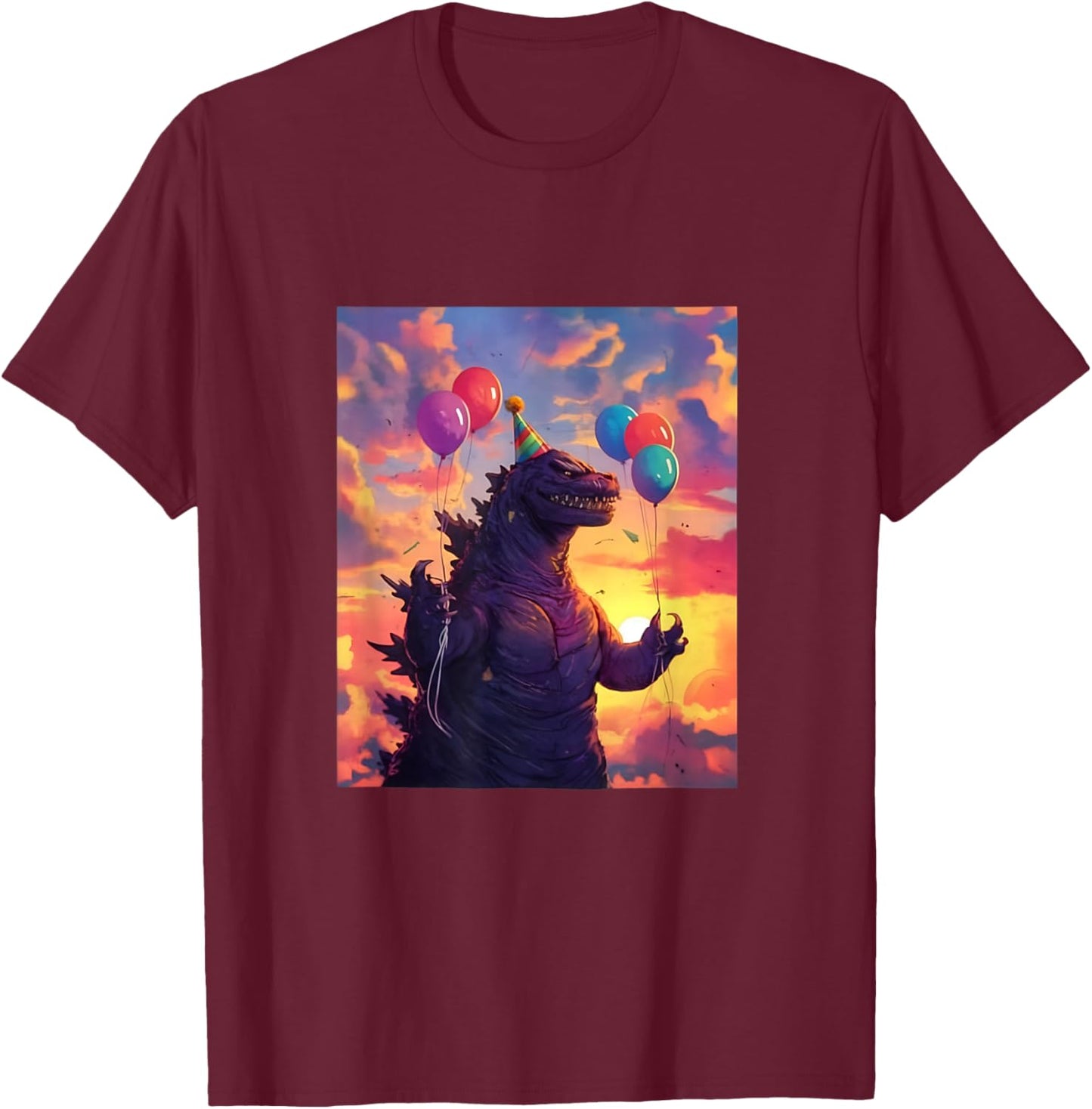 Kaiju Birthday Party Japan Monster Movie Bday Japanese T-Shirt - T-Shirt | Maroon
