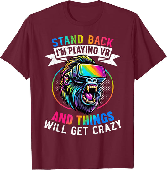 Virtual Reality Athlete Funny VR Gamer Console Headset T-Shirt - T-Shirt | Maroon