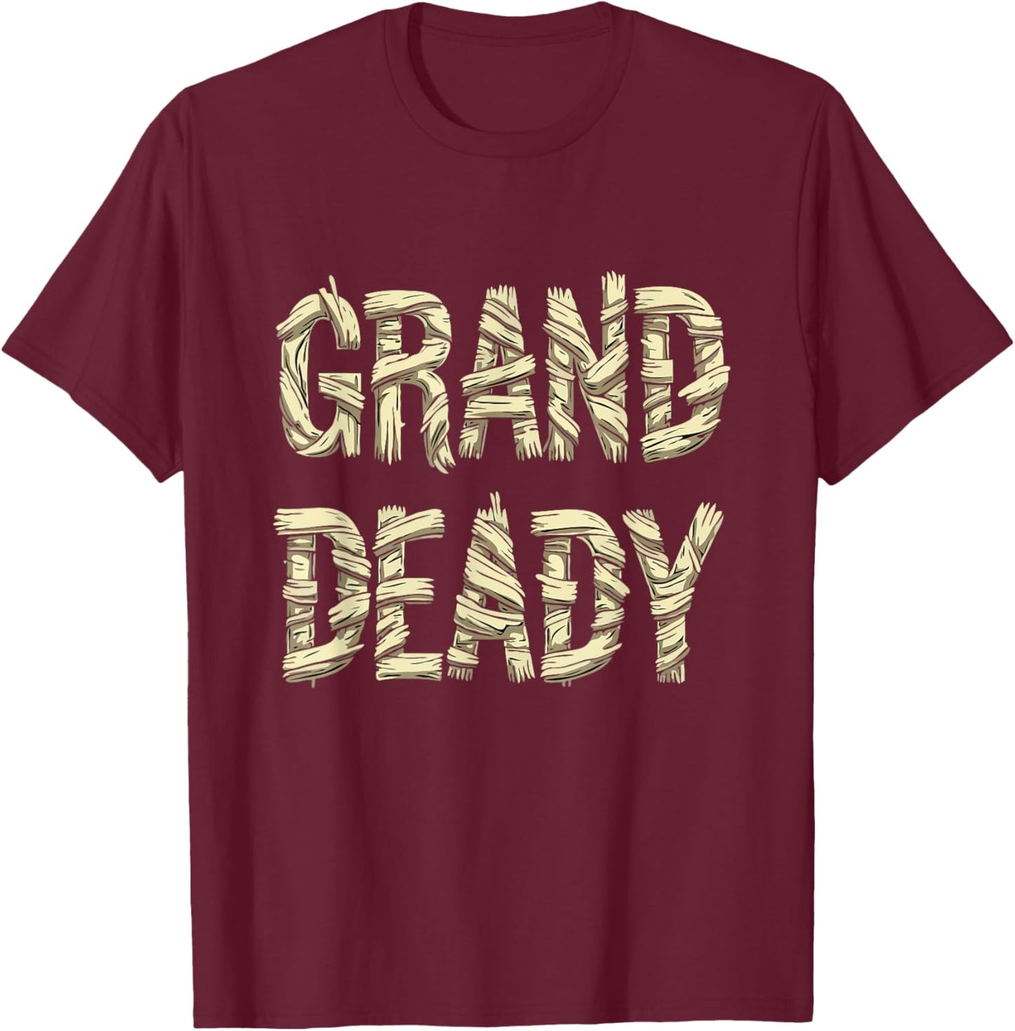 Funny Grand Mummy Matching Couple Halloween Family Costume T-Shirt - T-Shirt | Maroon