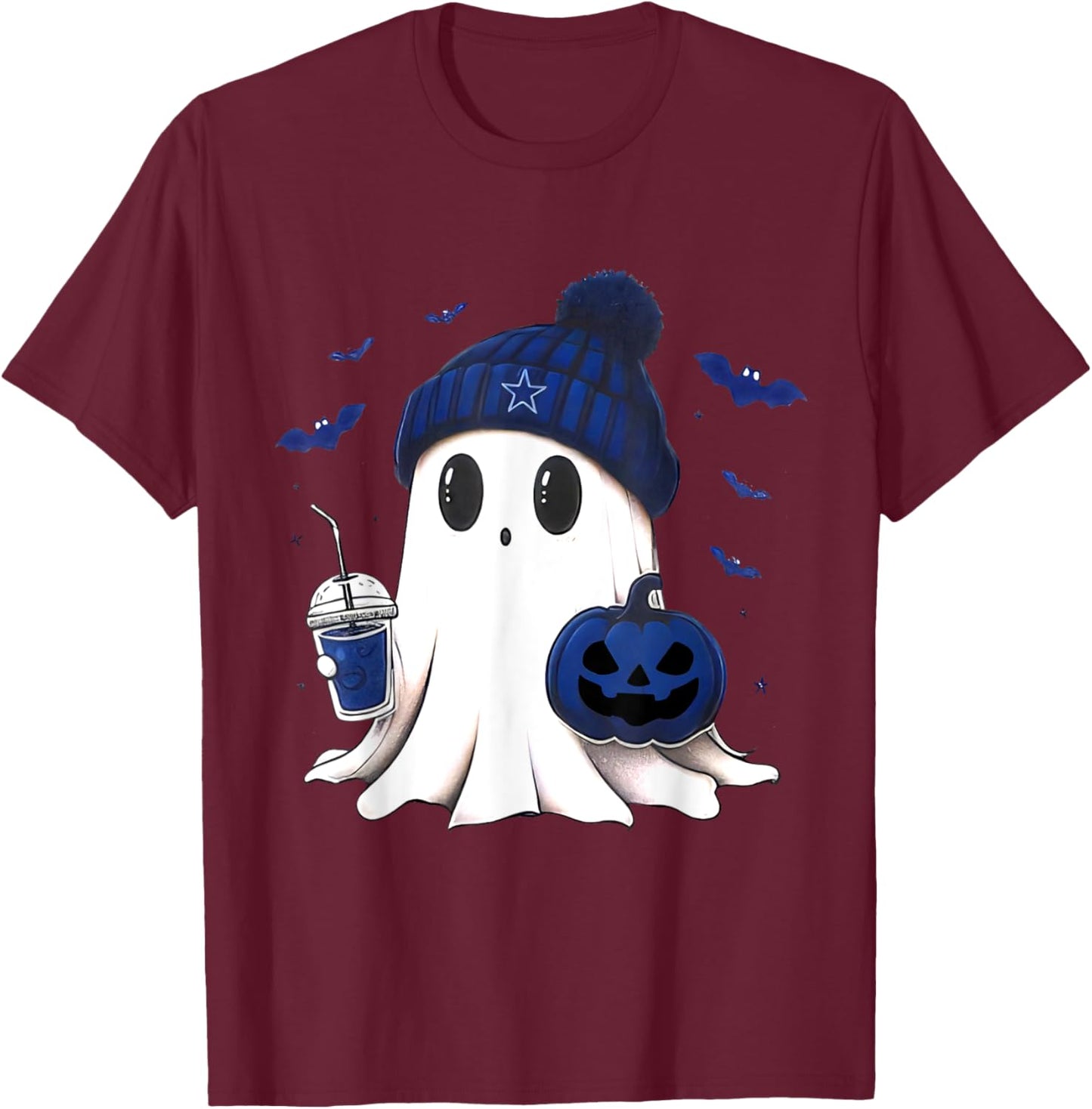 Vintage Dallas Ghost Halloween Men Kids T-Shirt - T-Shirt | Maroon