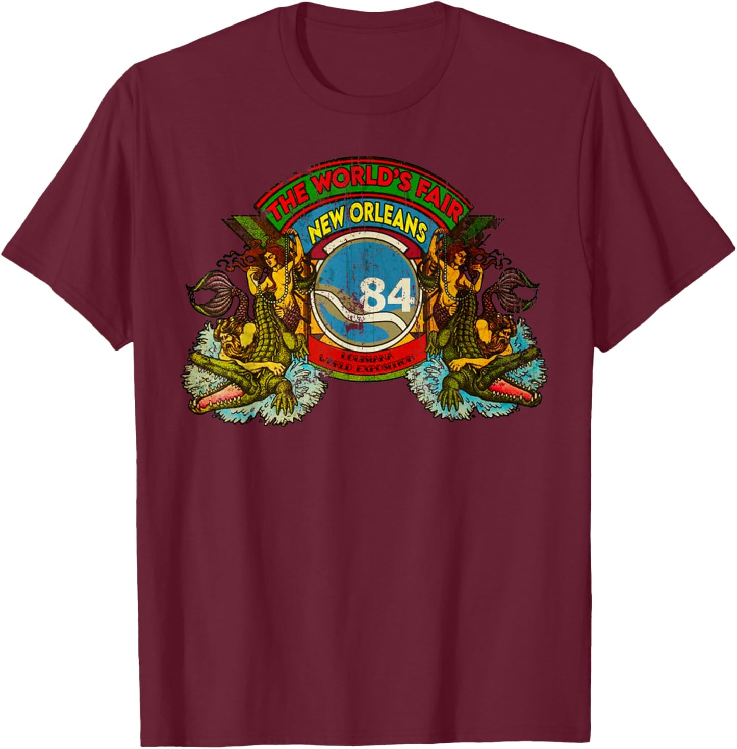 Retro Cool 1984 Vintage World Fair Louisiana T-Shirt - T-Shirt | Maroon