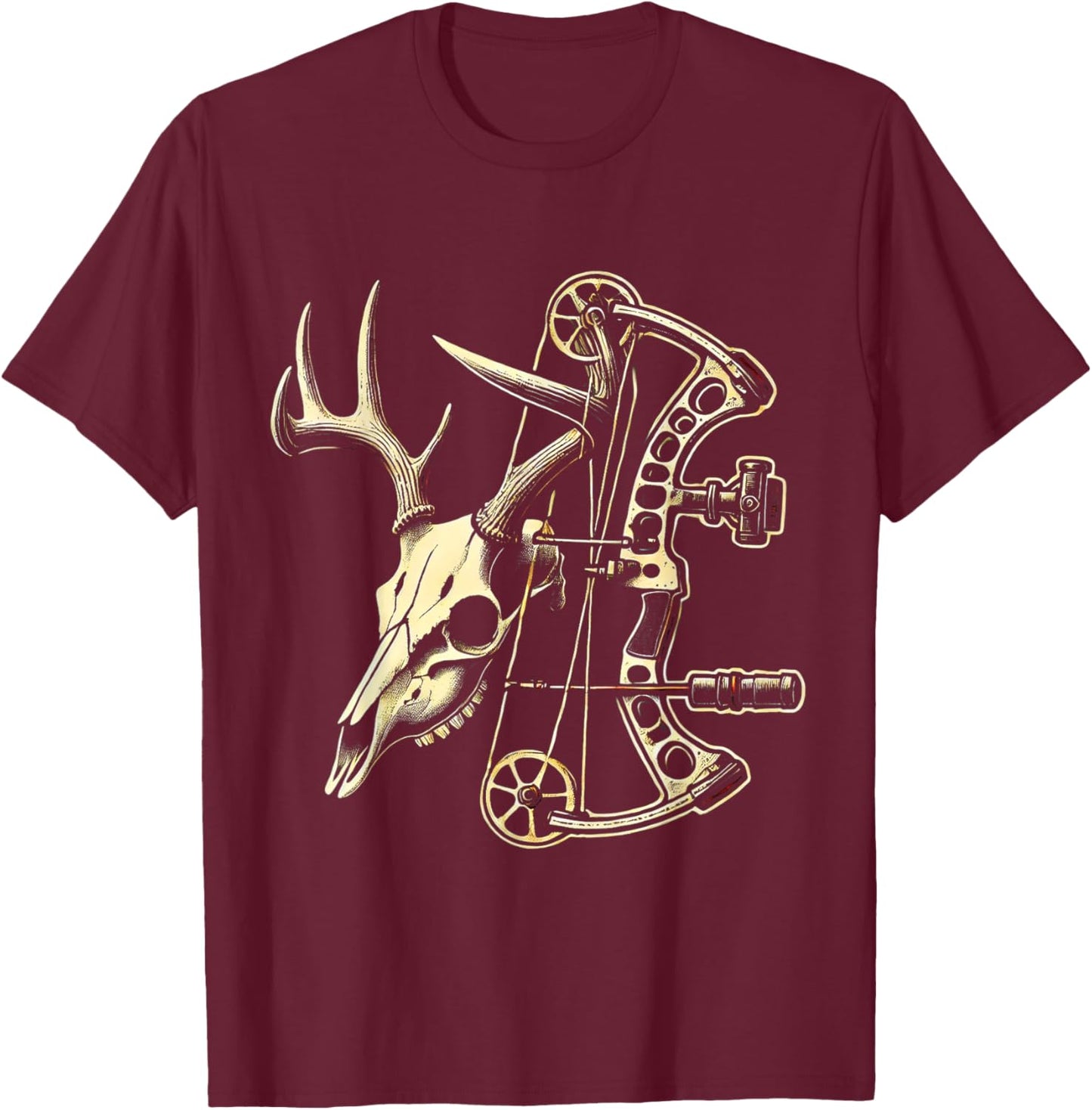 Archery Bow Hunter Deer Mule Elk Bow Hunting Accessories T-Shirt - T-Shirt | Maroon
