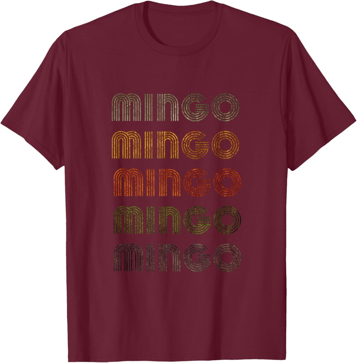 Love Heart Mingo Grunge Vintage Style Black Mingo T-Shirt - T-Shirt | Maroon