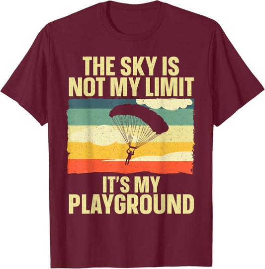 Best Skydiving Gift Skydiving Accessories & Stuff -Adult Black Small Fun, Modern Classic Fit Short Sleeve Pull On T-Shirt - T-Shirt | Maroon