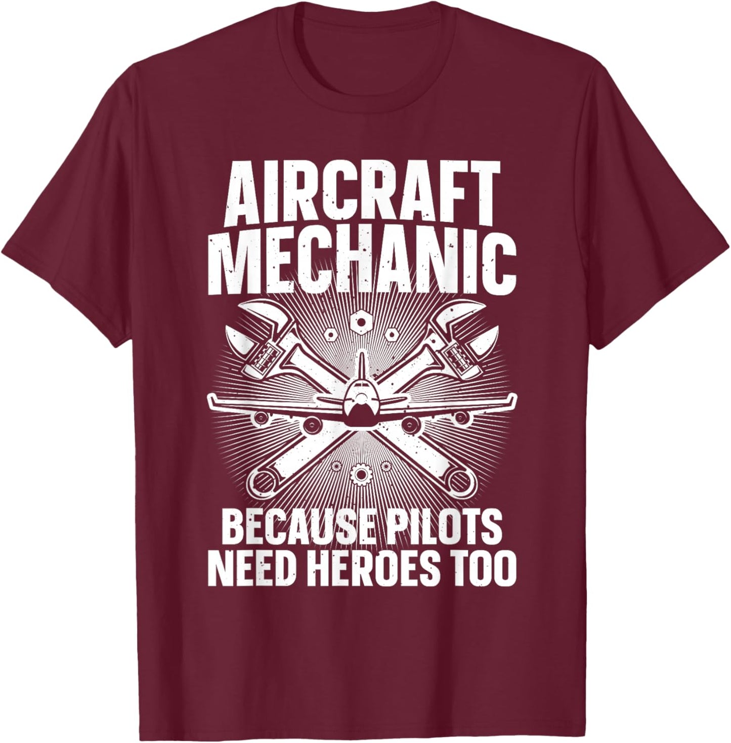 Cool Aircraft Mechanic Art Women Aviation Mechanic T-Shirt - T-Shirt | Maroon