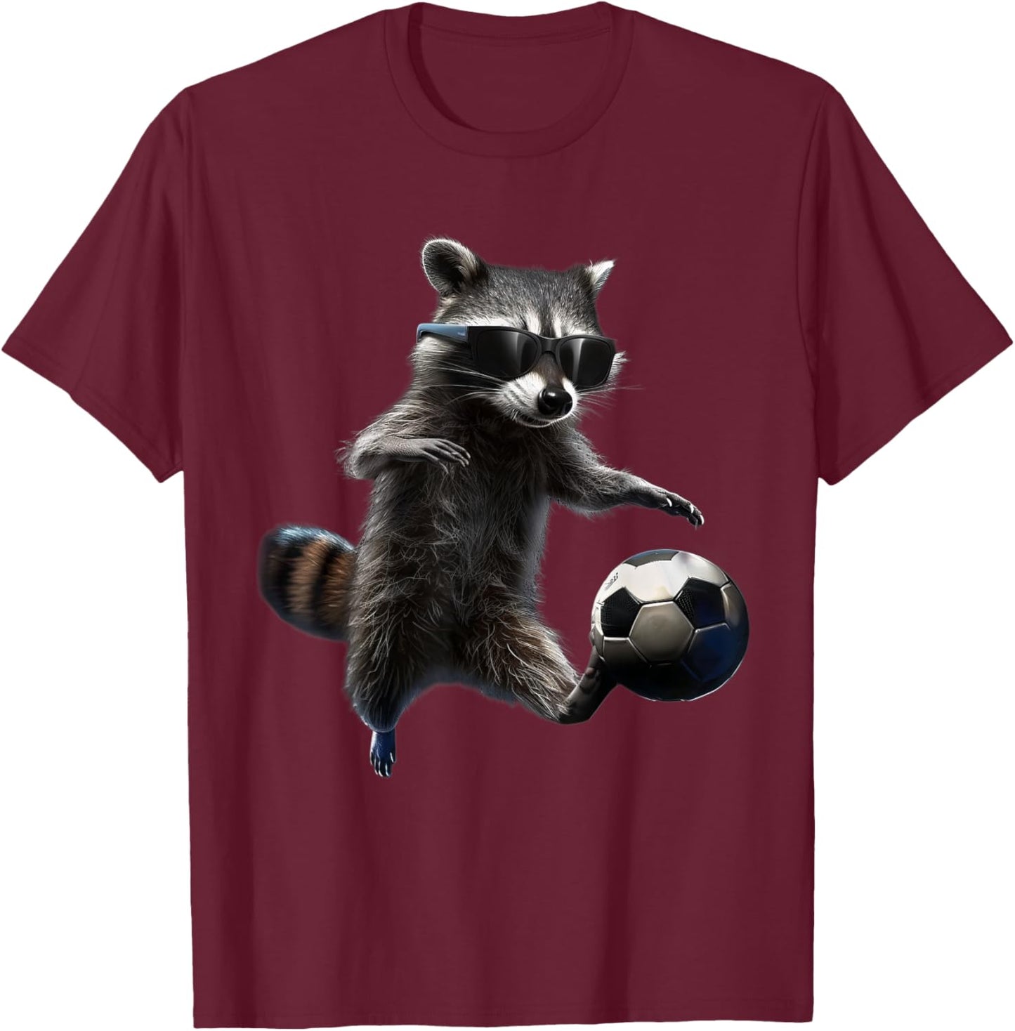 Raccoon Soccer T-Shirt - T-Shirt | Maroon
