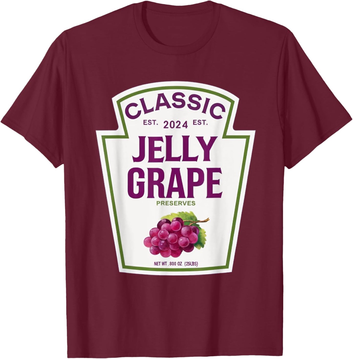 Jelly Grape Halloween 2024 Costume Group Condiments Gifts T-Shirt - T-Shirt | Maroon