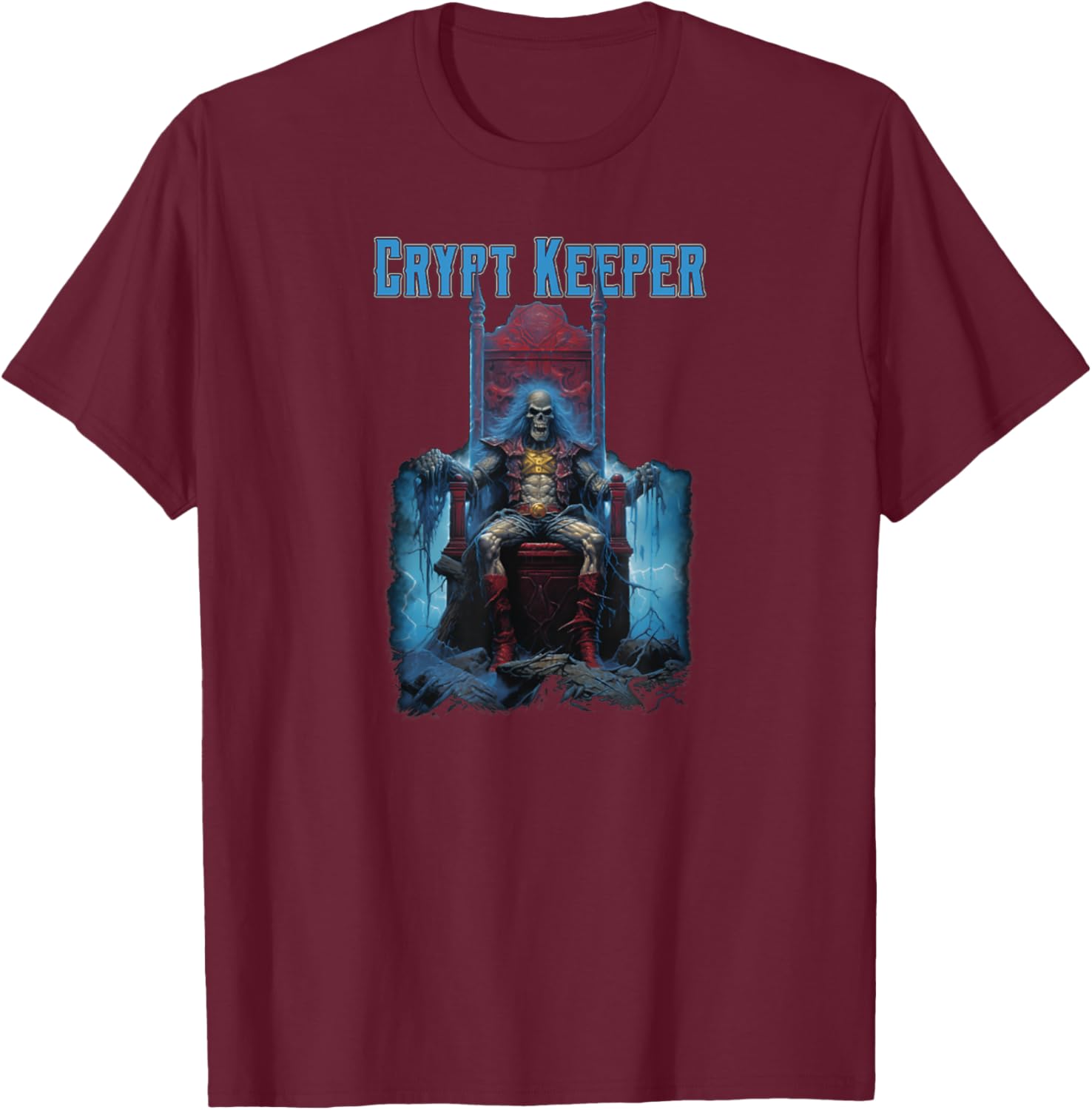 Crypt Keeper Gothic Skeleton Halloween T-Shirt - T-Shirt | Maroon