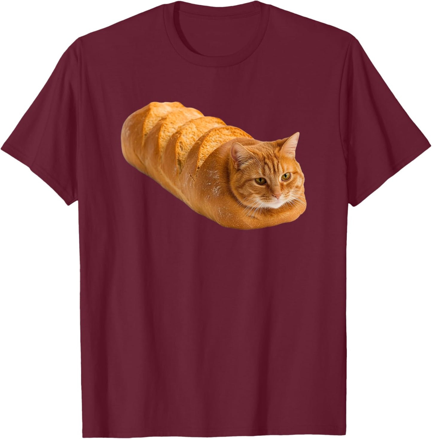 Freshly Baked Cat Loaf Bread Kitten T-Shirt - T-Shirt | Maroon