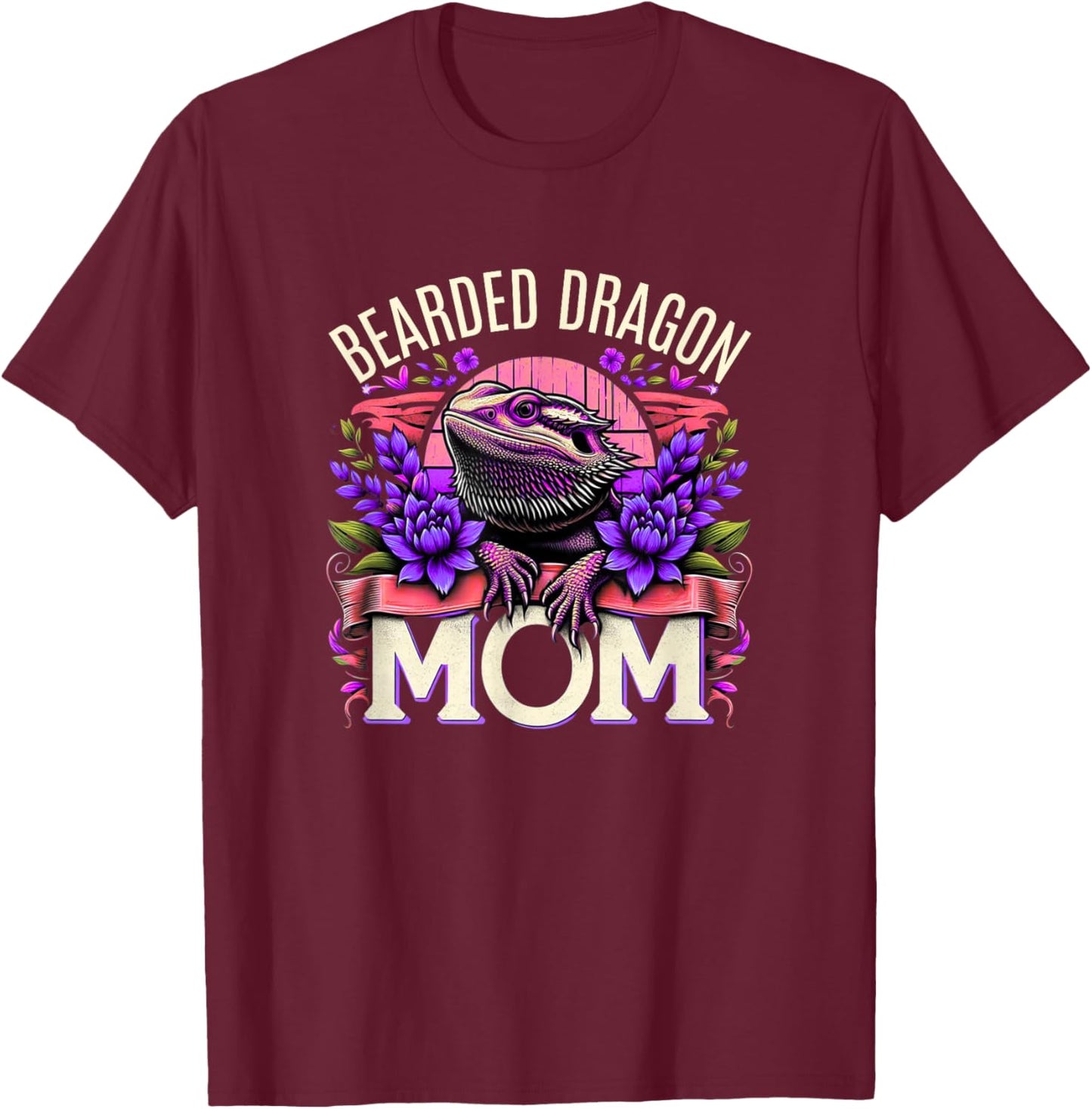 Bearded Dragon Mom Shirt Pogona Reptile Bearded Dragons T-Shirt - T-Shirt | Maroon