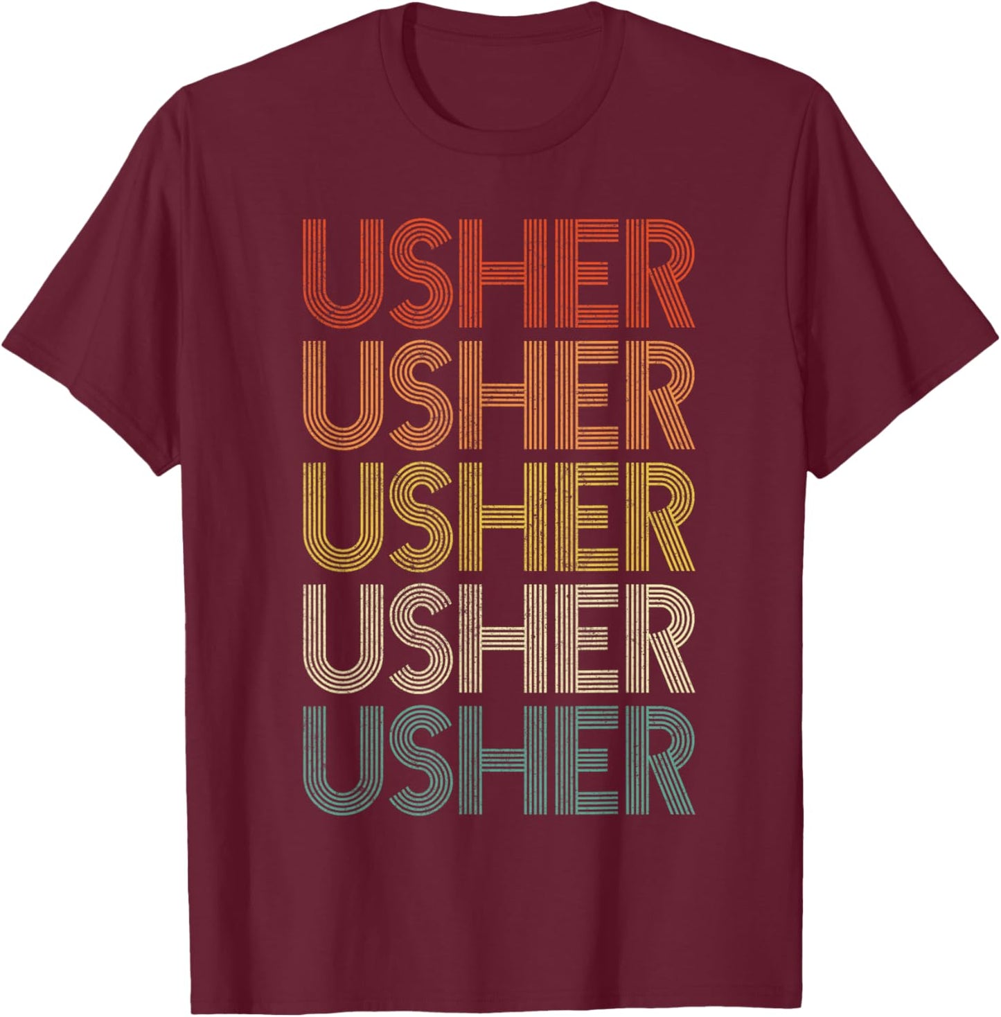 Usher Vintage Retro T-Shirt - T-Shirt | Maroon