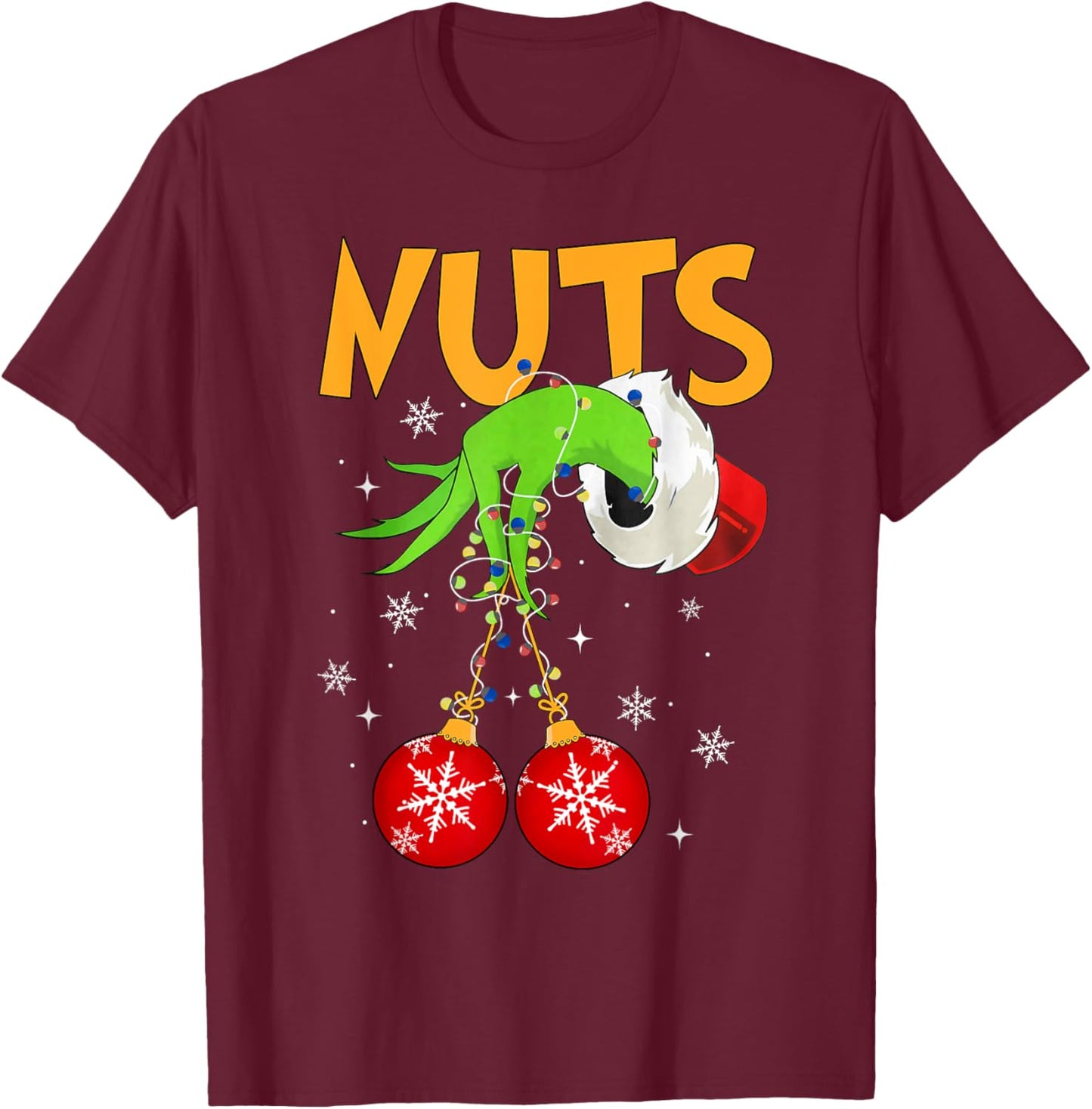 Chest Nuts Matching Chestnuts Christmas Snow Couples Men T-Shirt - T-Shirt | Maroon