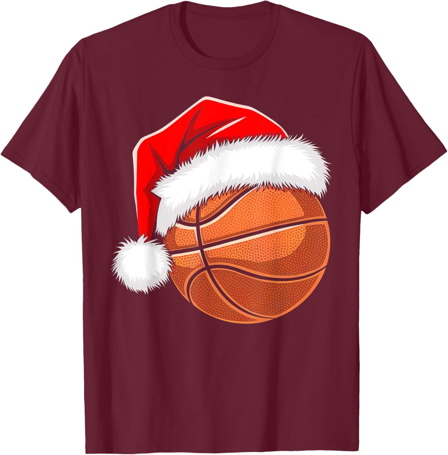 Kids Santa Shirt For Boys Toddler Funny Christmas Basketball T-Shirt - T-Shirt | Maroon