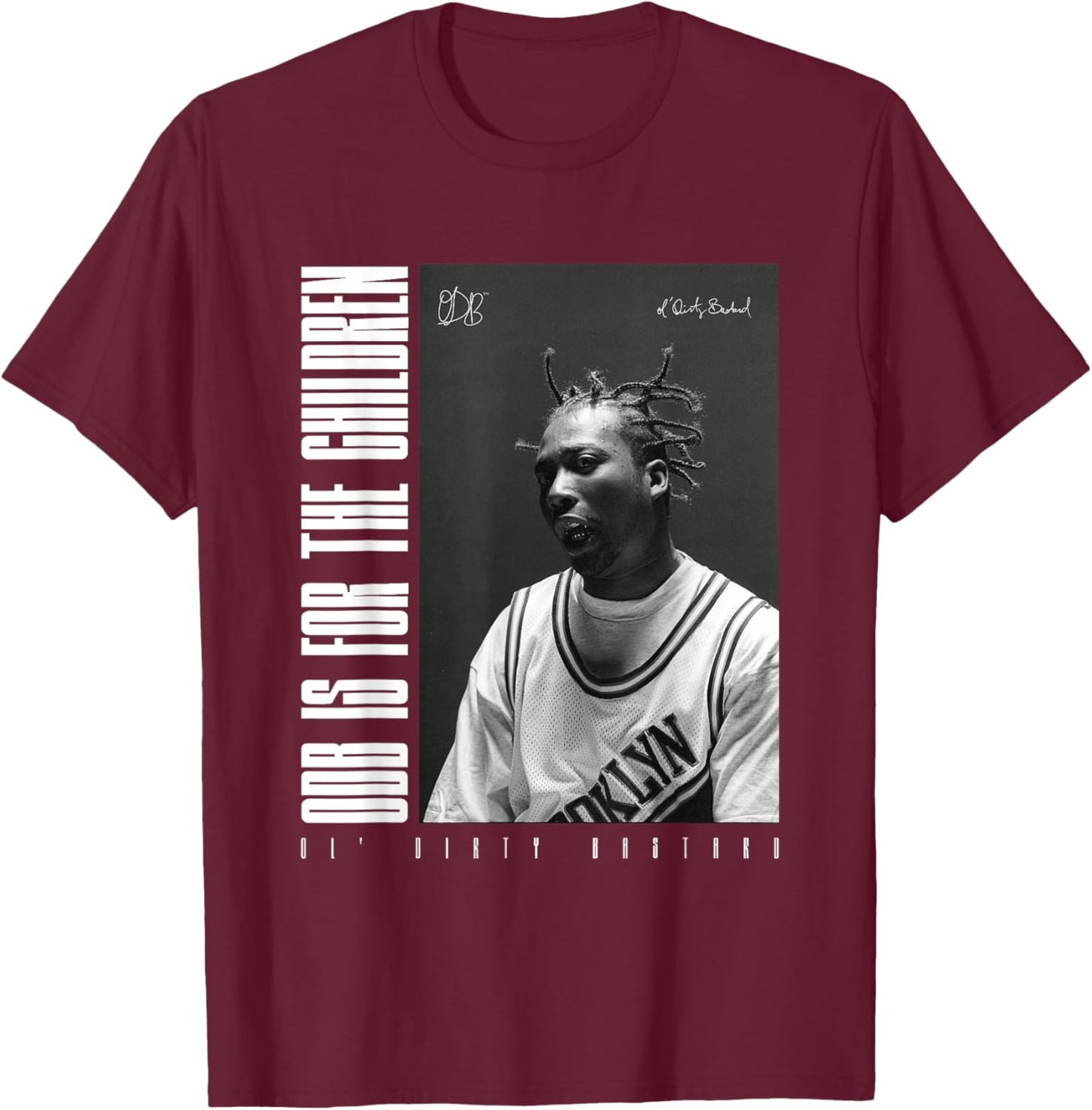 Ol' Dirty Bastard ODB Is For The Children T-Shirt - T-Shirt | Maroon