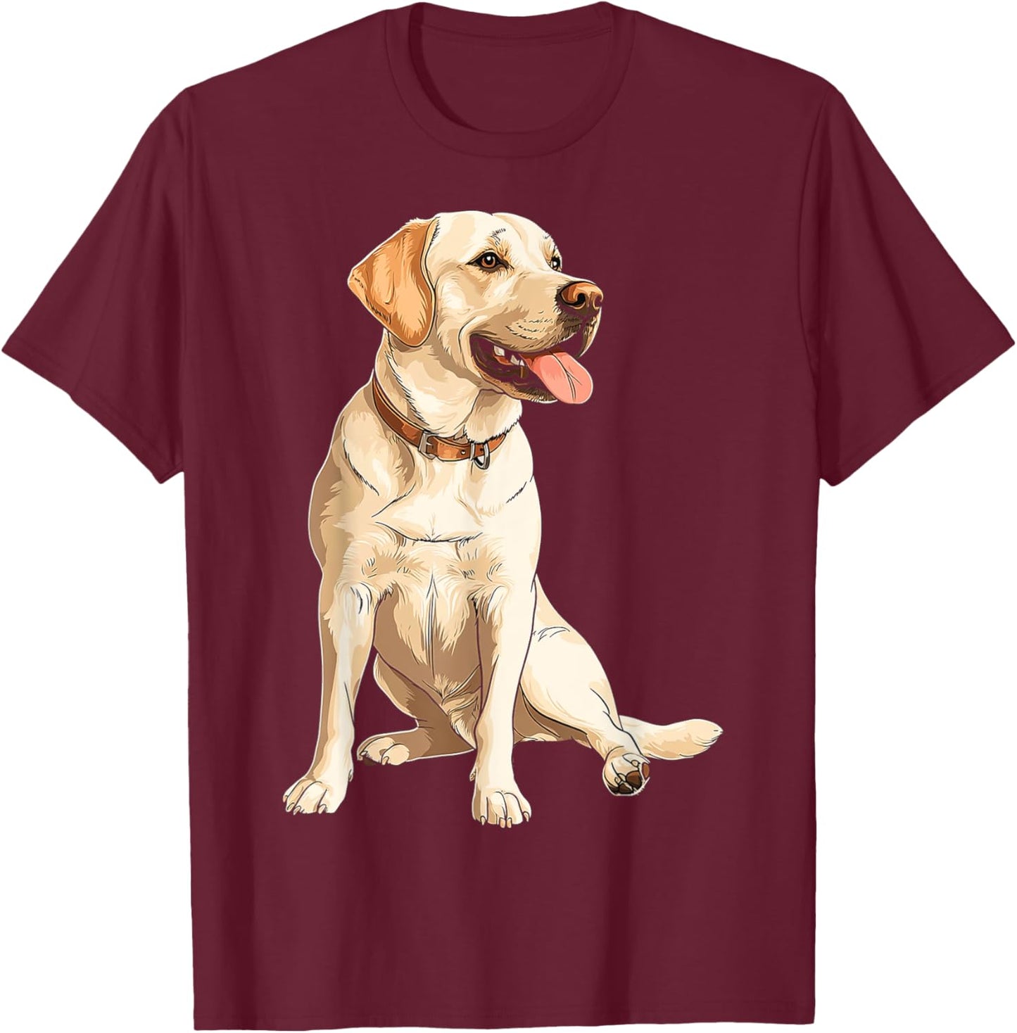 Labrador Retriever Dog Motif Pet Labrador Retriever Men Women Kids T-Shirt - T-Shirt | Maroon