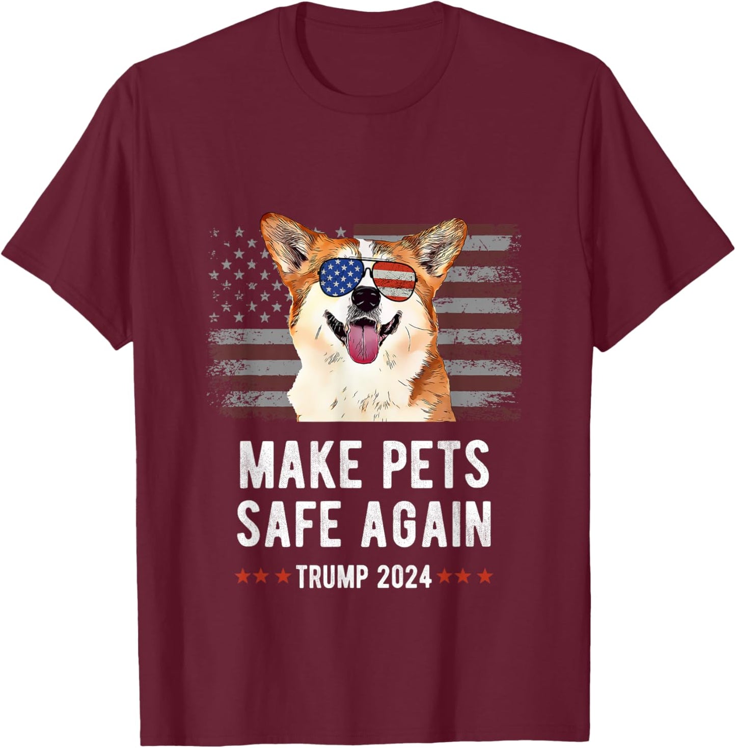 Make Pets Safe Again Corgi Dog Trump 2024 Women T-Shirt - T-Shirt | Maroon