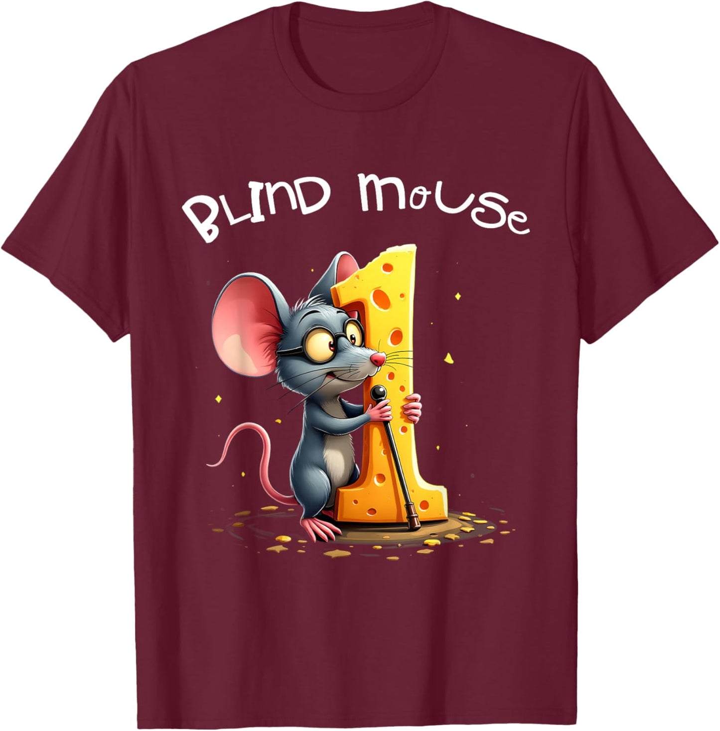 Three Blind Mice Matching Halloween Group Costume Mouse #1 T-Shirt - T-Shirt | Maroon