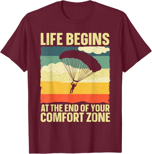 Funny Skydiving Art Women Skydiver Sky Diving Lover T-Shirt - T-Shirt | Maroon