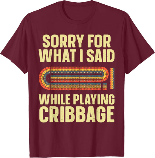 Cribbage Art Women Kids Card Game Cribbage Player T-Shirt - T-Shirt | Maroon