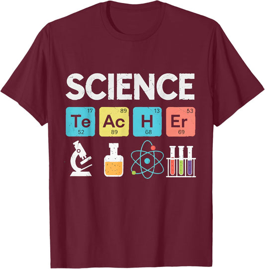Funny Elements Periodic Table Science Teacher T-Shirt - T-Shirt | Maroon
