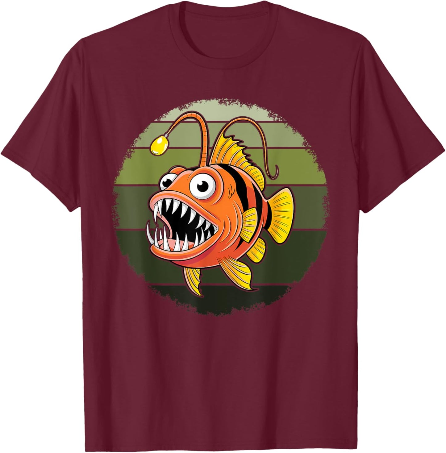 Anglerfish Deep Sea Creatures Angler Fish Sea Monster T-Shirt - T-Shirt | Maroon