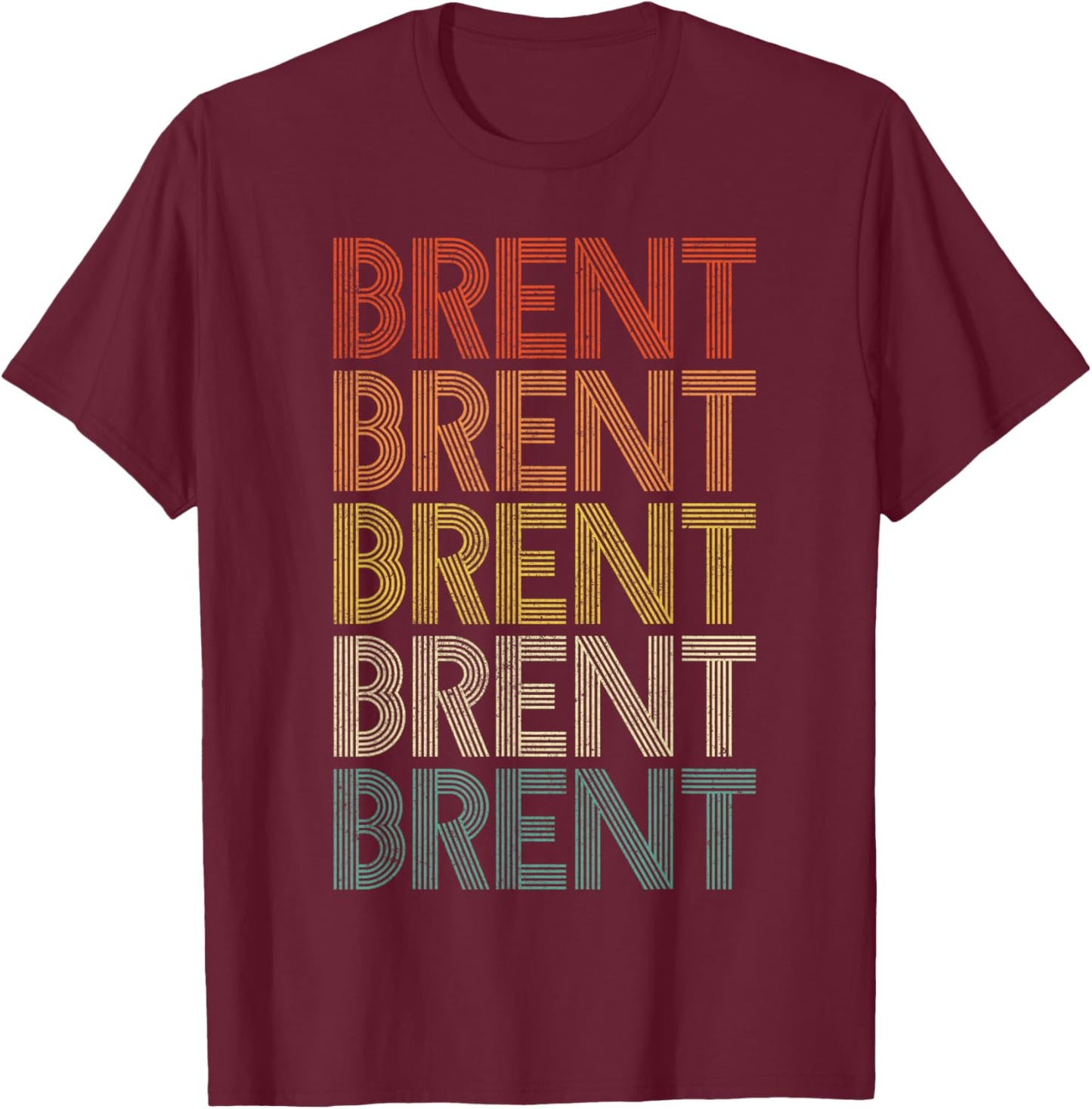Brent Vintage Retro T-Shirt - T-Shirt | Maroon