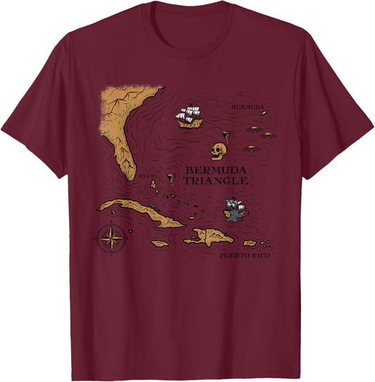 Urband Legend Shirt Bermuda Triangle Pirate Devil's Triangle T-Shirt - T-Shirt | Maroon