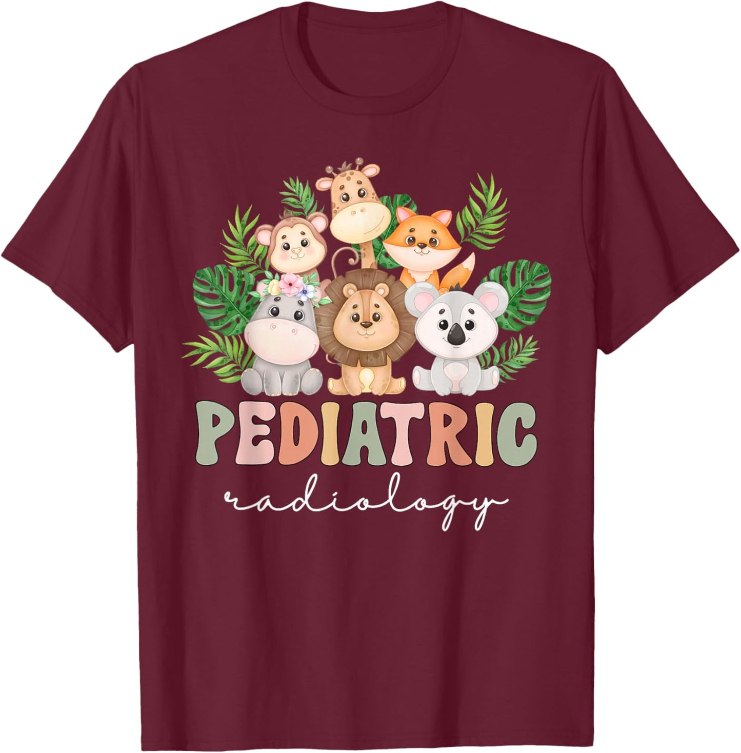 Cute Animals Pediatric Radiology PEDS Radiologist X-ray T-Shirt - T-Shirt | Maroon