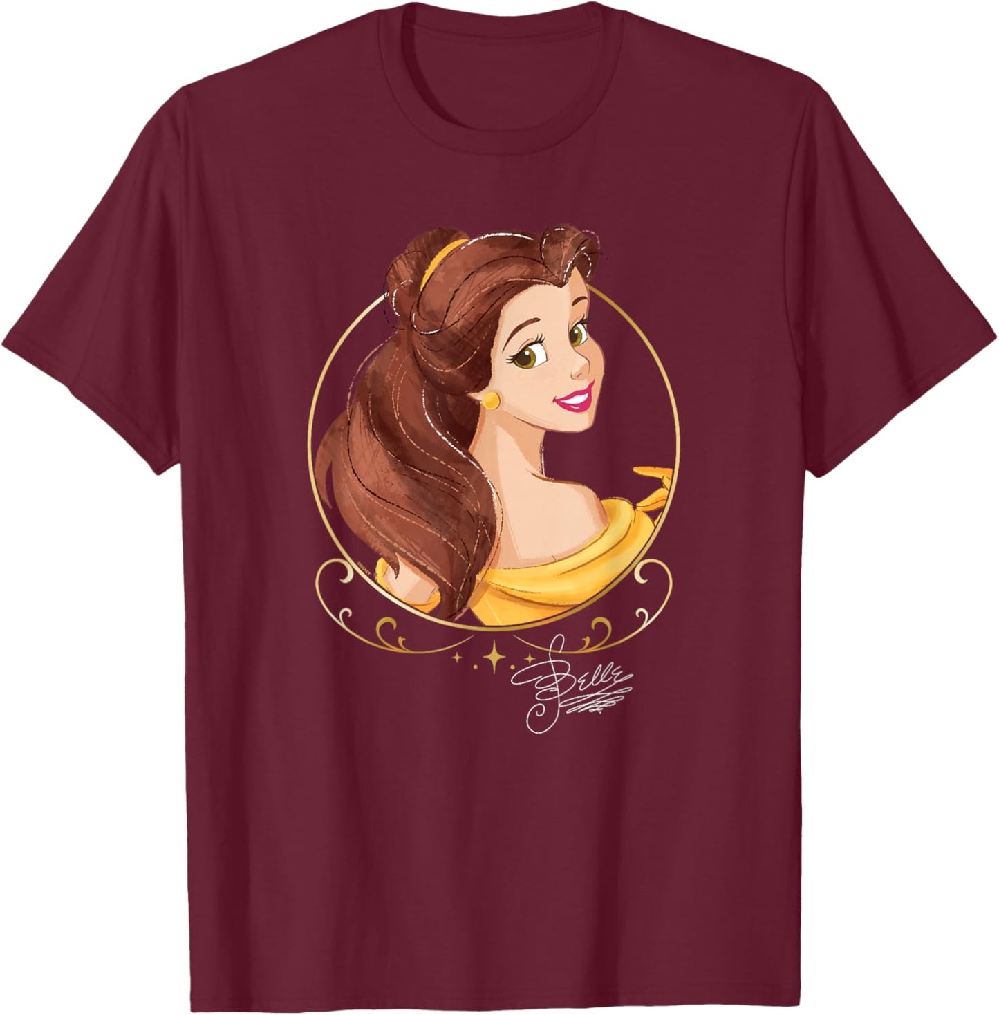 Disney Princess Royalty Group Matching Belle 2-Sided T-Shirt - T-Shirt | Maroon
