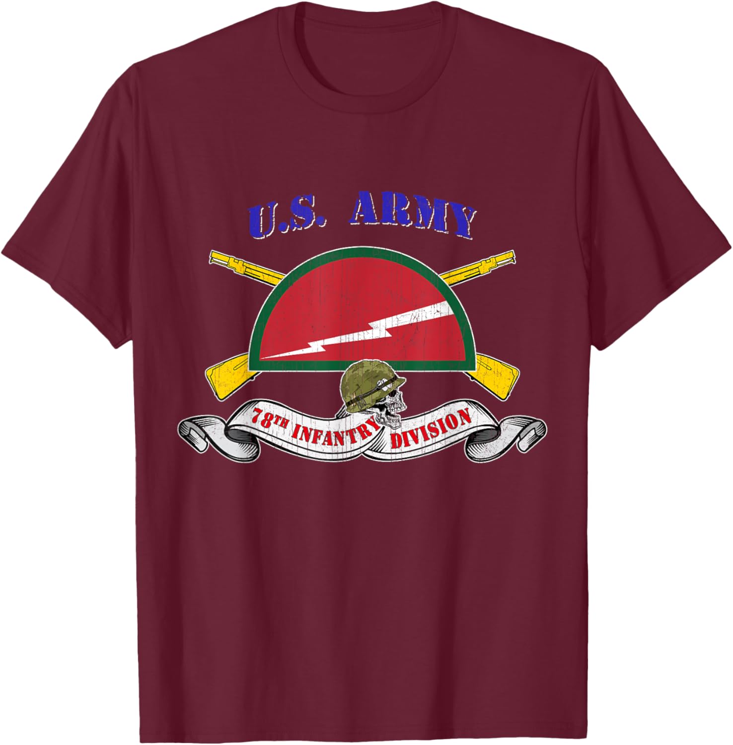 78th Infantry Division 78th ID Veteran Vintage Gifts T-Shirt - T-Shirt | Maroon