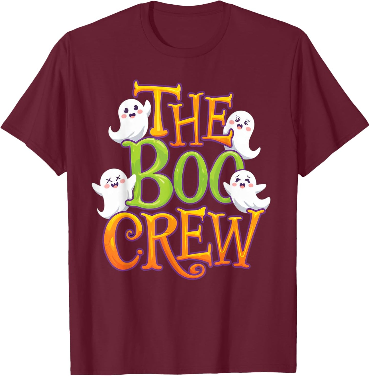 Halloween Ghost The Boo Crew T-Shirt - T-Shirt | Maroon