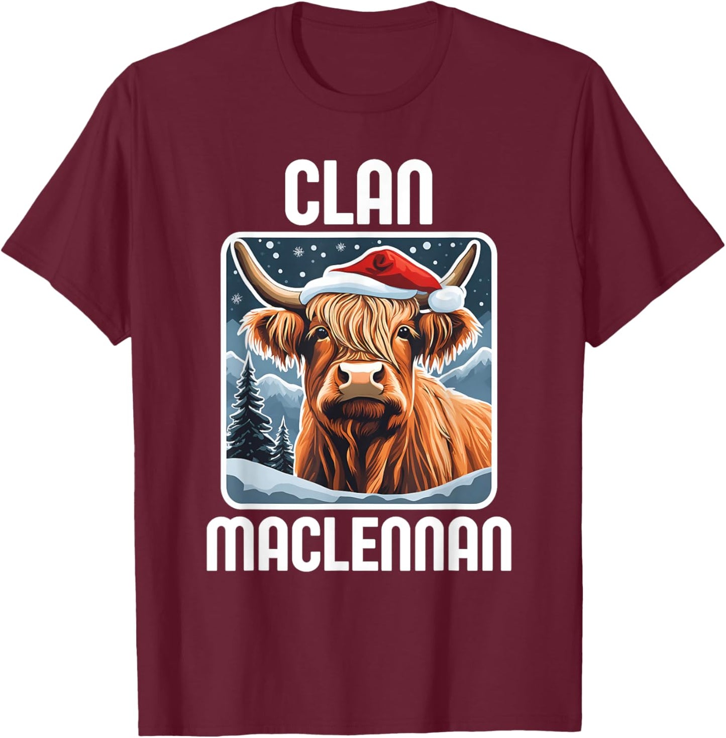 MacLennan Clan Christmas Holidays Scottish Family Name Party T-Shirt - T-Shirt | Maroon