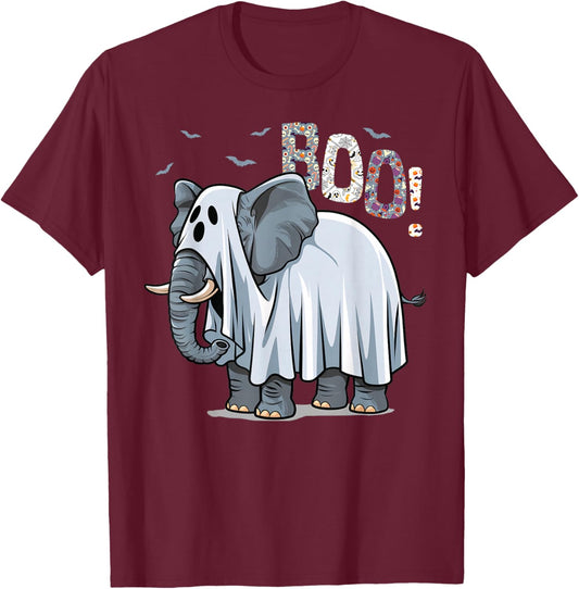 Cute Elephant Boo Halloween Costume Zoo Lover T-Shirt - T-Shirt | Maroon