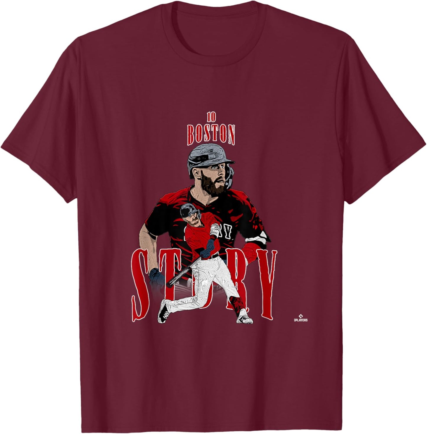 Trevor Story | Boston Baseball Players | MLBTSY3002 T-Shirt - T-Shirt | Maroon