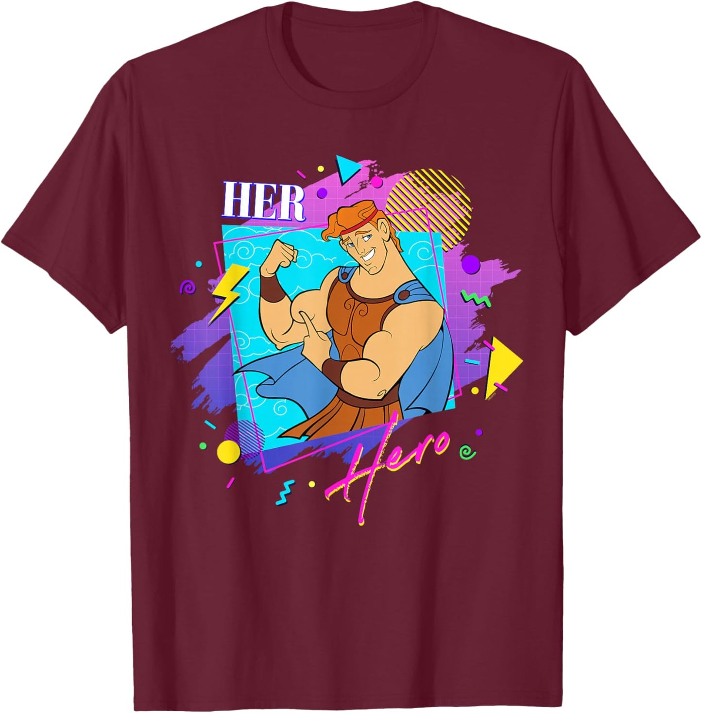 Disney Hercules Valentine’s Day Couples Matching Her Hero T-Shirt - T-Shirt | Maroon