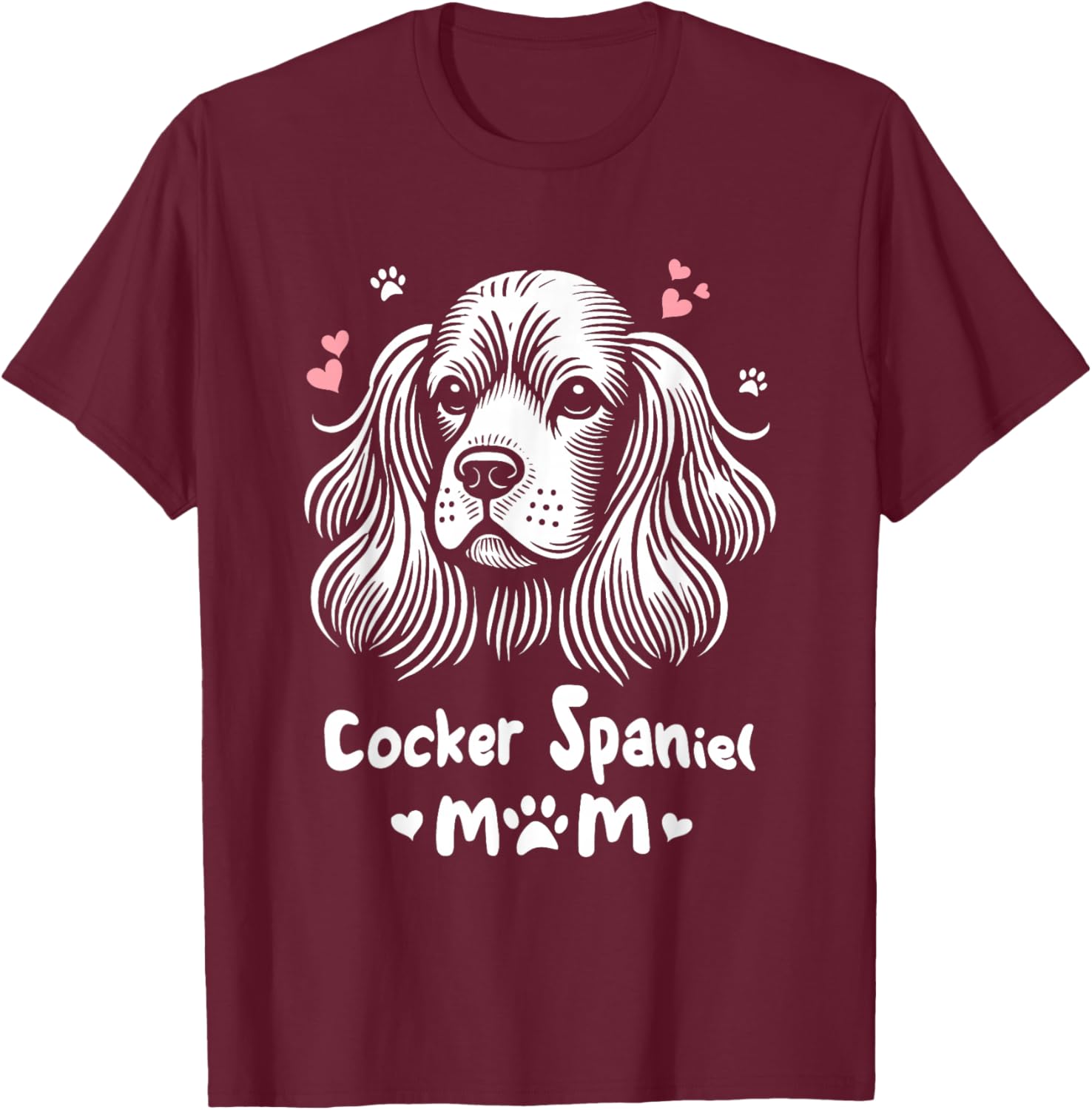Cocker Spaniel Mom Spaniels T-Shirt - T-Shirt | Maroon