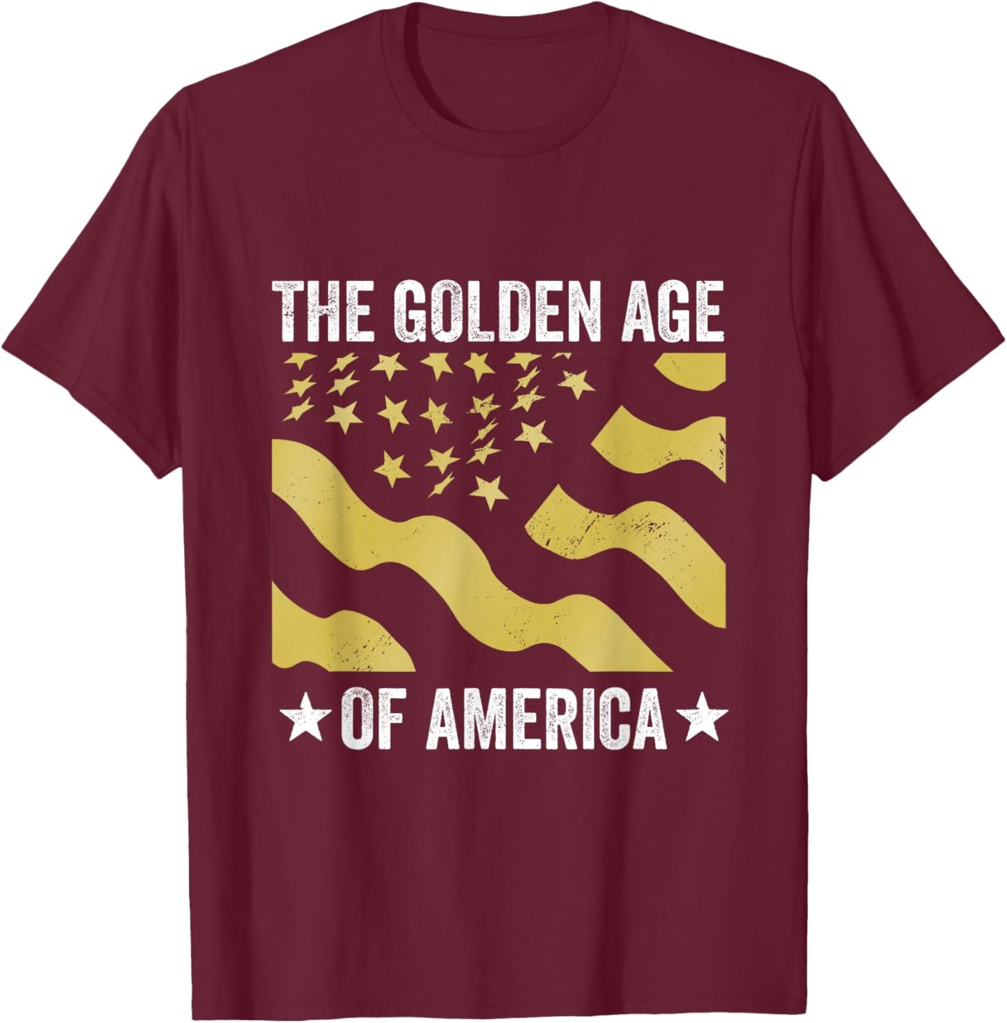 The Golden Age of America USA Flag T-Shirt - T-Shirt | Maroon