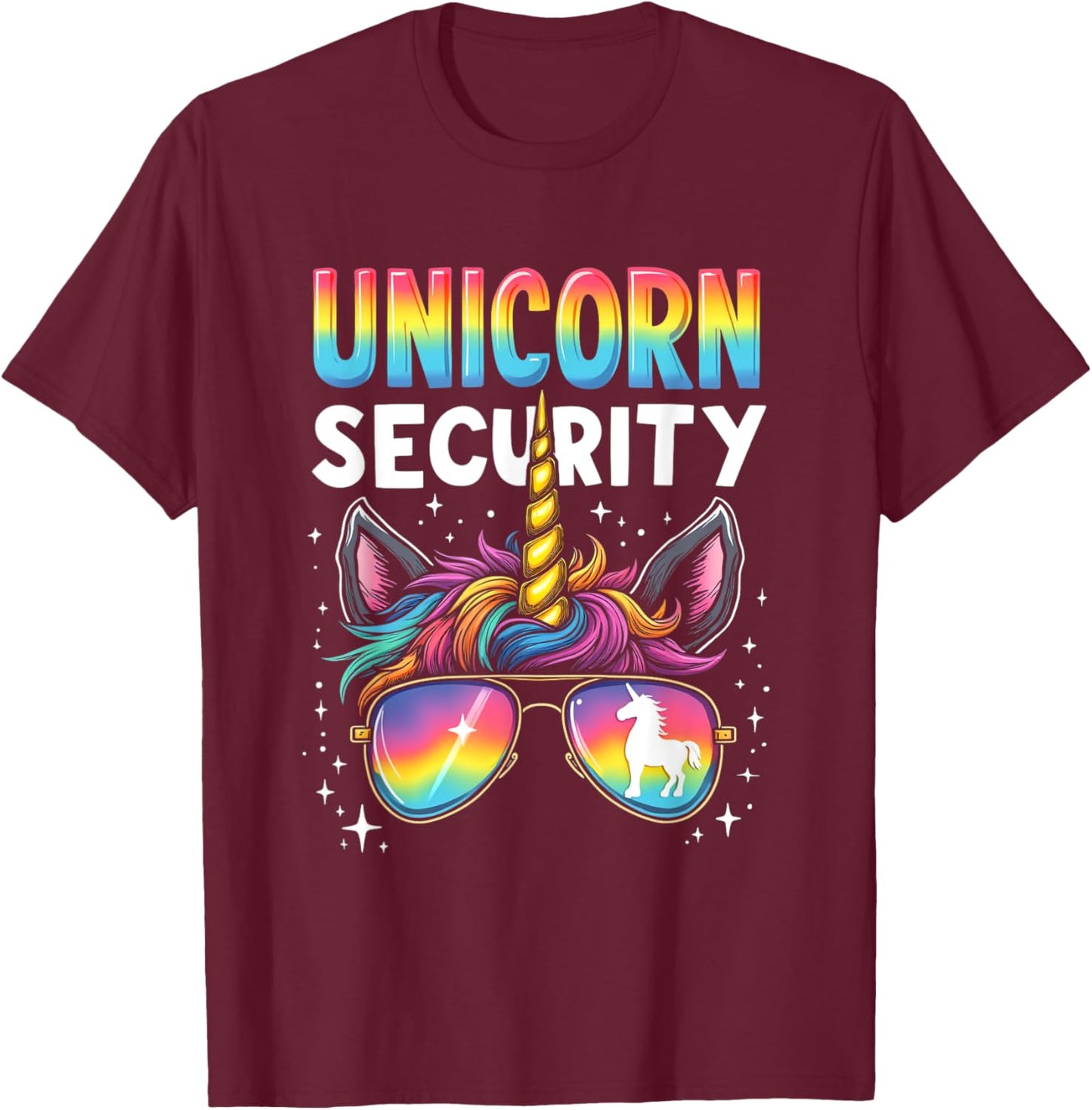Unicorn SECURITY Unicorn T-Shirt - T-Shirt | Maroon