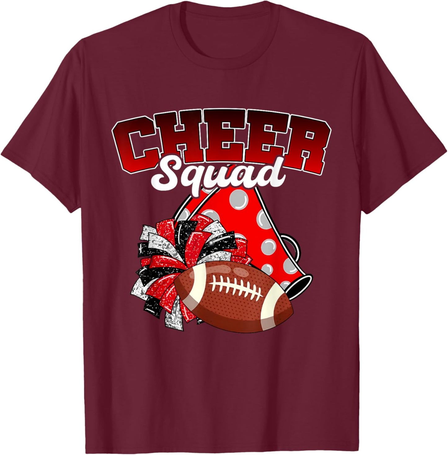 Cheer Squad Funny Shirt Cheerleader Cheerleading Red Women T-Shirt - T-Shirt | Maroon