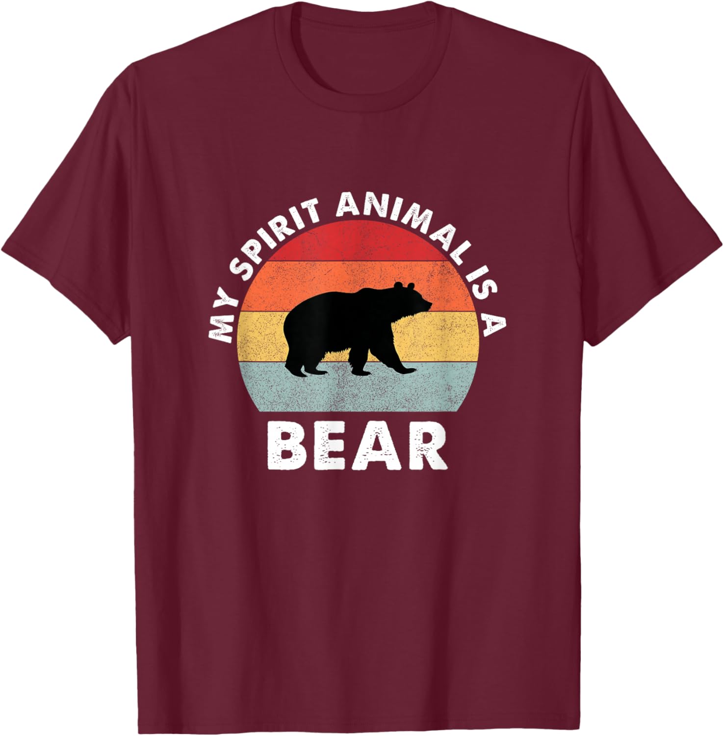Vintage My Spirit Animal Is A Bear T-Shirt - T-Shirt | Maroon